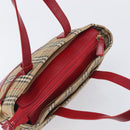 BURBERRY Nova Check Hand Bag Canvas Beige Gold Auth 200887-6
