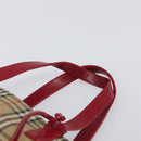 BURBERRY Nova Check Hand Bag Canvas Beige Gold Auth 200887-8