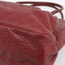 GUCCI GG Canvas Guccissima Tote Bag Leather Red Gold 296835 Auth 200888V-9