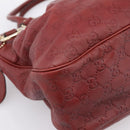 GUCCI GG Canvas Guccissima Tote Bag Leather Red Gold 296835 Auth 200888V-14