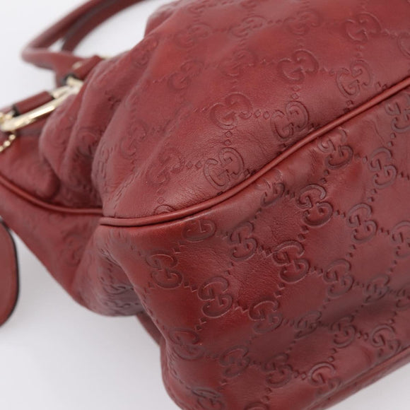 GUCCI GG Canvas Guccissima Tote Bag Leather Red Gold 296835 Auth 200888V