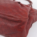 GUCCI GG Canvas Guccissima Tote Bag Leather Red Gold 296835 Auth 200888V-15