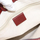GUCCI GG Canvas Guccissima Tote Bag Leather Red Gold 296835 Auth 200888V-18