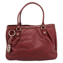 GUCCI GG Canvas Guccissima Tote Bag Leather Red Gold 296835 Auth 200888V-13