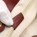GUCCI GG Canvas Guccissima Tote Bag Leather Red Gold 296835 Auth 200888V-11