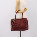 GUCCI GG Canvas Guccissima Tote Bag Leather Red Gold 296835 Auth 200888V-26
