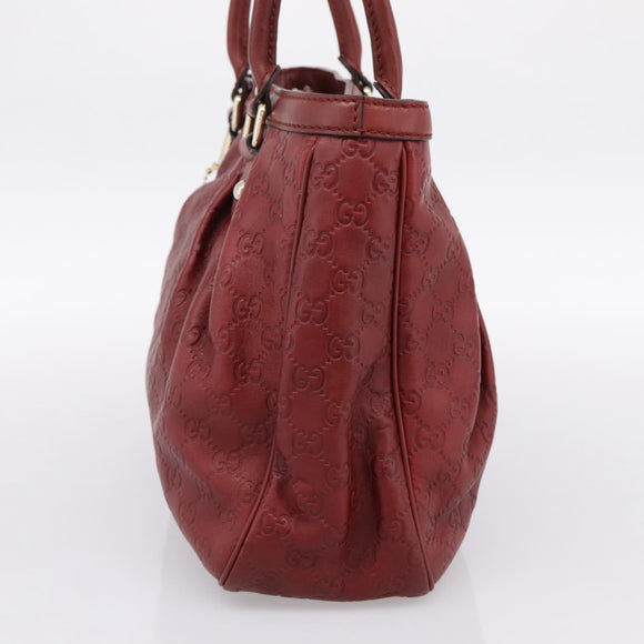 GUCCI GG Canvas Guccissima Tote Bag Leather Red Gold 296835 Auth 200888V