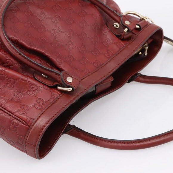 GUCCI GG Canvas Guccissima Tote Bag Leather Red Gold 296835 Auth 200888V