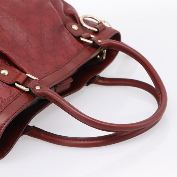 GUCCI GG Canvas Guccissima Tote Bag Leather Red Gold 296835 Auth 200888V