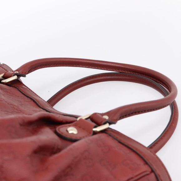 GUCCI GG Canvas Guccissima Tote Bag Leather Red Gold 296835 Auth 200888V