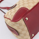 GUCCI GG Canvas Princey Web Sherry Line Bag Beige Gold 161720 Auth 200889V-13