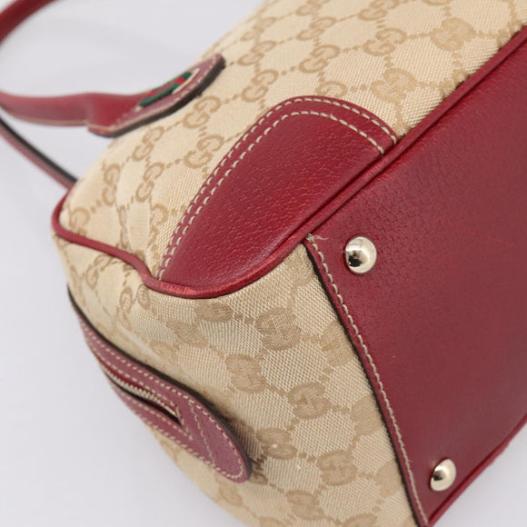 GUCCI GG Canvas Princey Web Sherry Line Bag Beige Gold 161720 Auth 200889V
