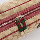 GUCCI GG Canvas Princey Web Sherry Line Bag Beige Gold 161720 Auth 200889V-14