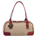 GUCCI GG Canvas Princey Web Sherry Line Bag Beige Gold 161720 Auth 200889V-2