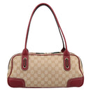 GUCCI GG Canvas Princey Web Sherry Line Bag Beige Gold 161720 Auth 200889V-3
