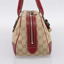 GUCCI GG Canvas Princey Web Sherry Line Bag Beige Gold 161720 Auth 200889V-4