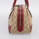 GUCCI GG Canvas Princey Web Sherry Line Bag Beige Gold 161720 Auth 200889V-5
