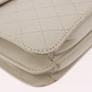 SAINT LAURENT Shoulder Bag Leather Ivory Gold Auth 200890A-10