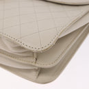 SAINT LAURENT Shoulder Bag Leather Ivory Gold Auth 200890A-14