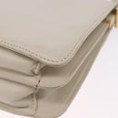 SAINT LAURENT Shoulder Bag Leather Ivory Gold Auth 200890A-16