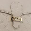 SAINT LAURENT Shoulder Bag Leather Ivory Gold Auth 200890A-17