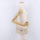 SAINT LAURENT Shoulder Bag Leather Ivory Gold Auth 200890A-26