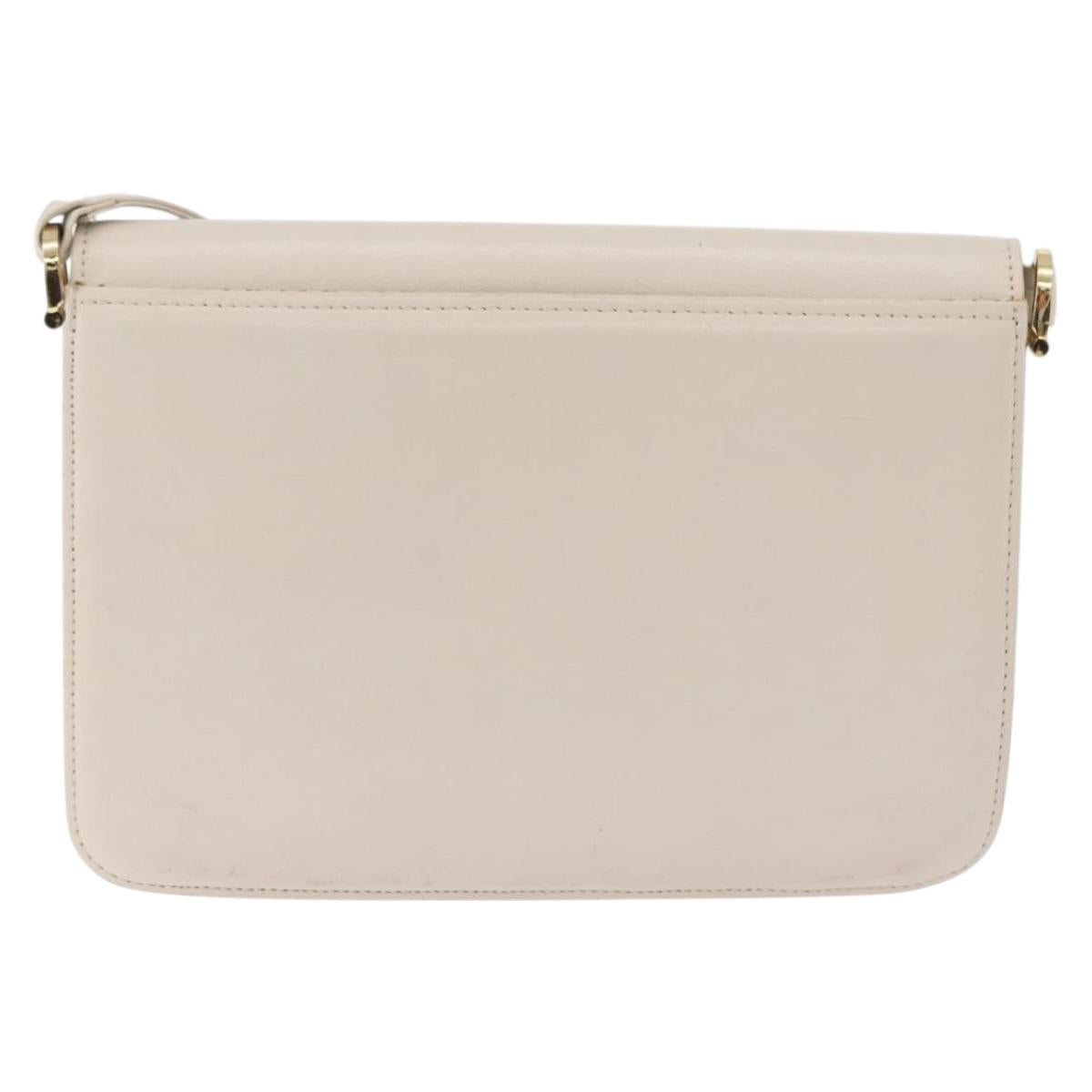 SAINT LAURENT Shoulder Bag Leather Ivory Gold Auth 200890A | Brand 