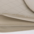 SAINT LAURENT Shoulder Bag Leather Ivory Gold Auth 200890A-4