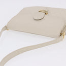 SAINT LAURENT Shoulder Bag Leather Ivory Gold Auth 200890A-7