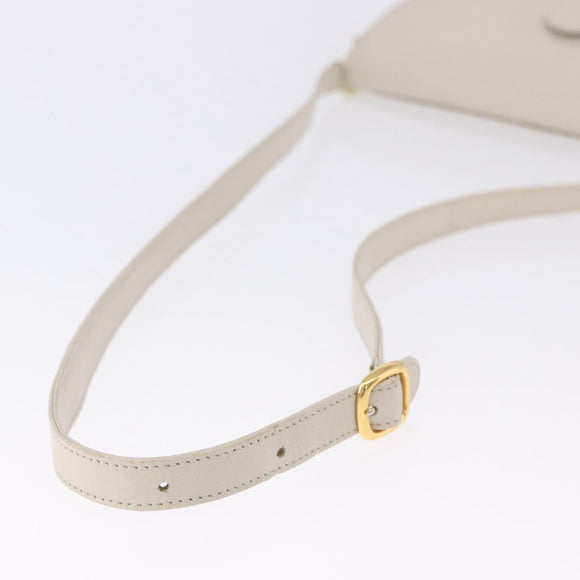 SAINT LAURENT Shoulder Bag Leather Ivory Gold Auth 200890A