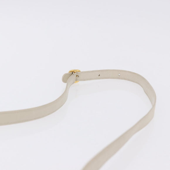 SAINT LAURENT Shoulder Bag Leather Ivory Gold Auth 200890A