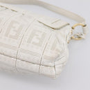FENDI Zucca Canvas Mamma Baguette Shoulder Bag Leather Ivory Gold Auth 200892V-15