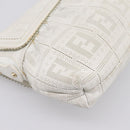 FENDI Zucca Canvas Mamma Baguette Shoulder Bag Leather Ivory Gold Auth 200892V-16