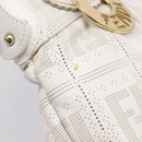 FENDI Zucca Canvas Mamma Baguette Shoulder Bag Leather Ivory Gold Auth 200892V-10