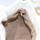 FENDI Zucca Canvas Mamma Baguette Shoulder Bag Leather Ivory Gold Auth 200892V-20