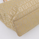 FENDI Zucchino Canvas Hand Bag Beige Gold Auth 200893V-14