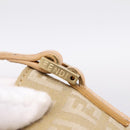 FENDI Zucchino Canvas Hand Bag Beige Gold Auth 200893V-10