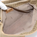 FENDI Zucchino Canvas Hand Bag Beige Gold Auth 200893V-11