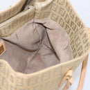 FENDI Zucchino Canvas Hand Bag Beige Gold Auth 200893V-18