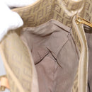 FENDI Zucchino Canvas Hand Bag Beige Gold Auth 200893V-19