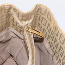 FENDI Zucchino Canvas Hand Bag Beige Gold Auth 200893V-20
