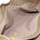 FENDI Zucchino Canvas Hand Bag Beige Gold Auth 200893V-22