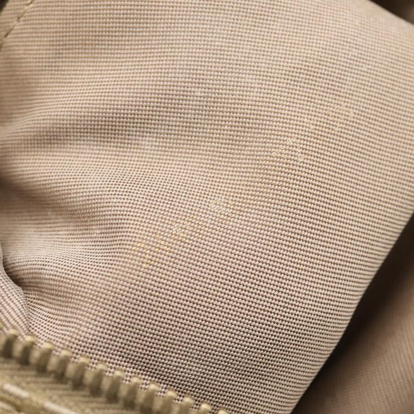 FENDI Zucchino Canvas Hand Bag Beige Gold Auth 200893V