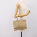 FENDI Zucchino Canvas Hand Bag Beige Gold Auth 200893V-23