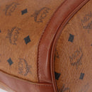 MCM Vicetos Logogram Shoulder Bag PVC Leather Brown Gold Auth 200898-16