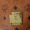 MCM Vicetos Logogram Shoulder Bag PVC Leather Brown Gold Auth 200898-12