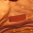 MCM Vicetos Logogram Shoulder Bag PVC Leather Brown Gold Auth 200898-20
