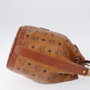 MCM Vicetos Logogram Shoulder Bag PVC Leather Brown Gold Auth 200898-3