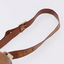 MCM Vicetos Logogram Shoulder Bag PVC Leather Brown Gold Auth 200898-14