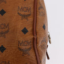 MCM Vicetos Logogram Boston Bag PVC Leather Brown Gold Auth 200899-10